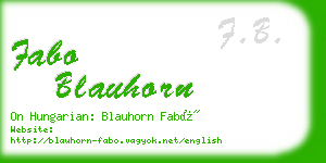 fabo blauhorn business card